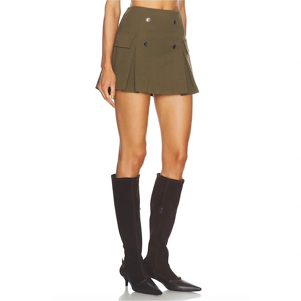 STAUD Division Skirt A-line mini Sergeant Green 12 - Picture 2 of 9